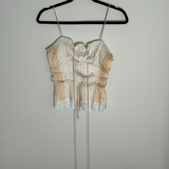 ULLA JOHNSON Calista Pleated Peplum Tank Top - Picture 4 of 7